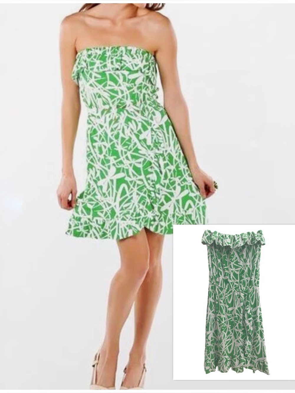 LILLY PULITZER Flor Dress in the Green Bean Light My Fire Pattern